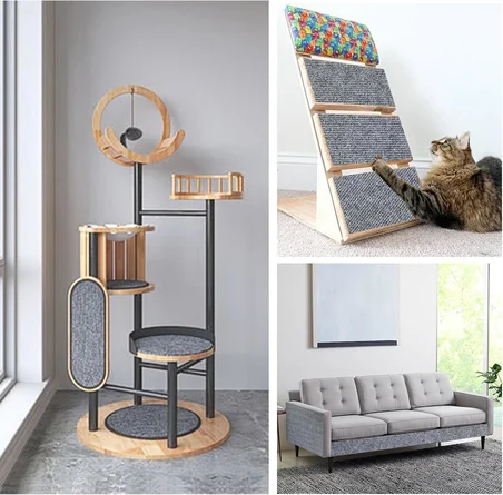200 cm x 40 cm kedi tırmalama matı, kediler için çizilmeye karşı koruma, kedi tırmalama matı, kediler için tırmalama matı, kedi tırmalama tahtası, halı, kanepe, mobilya için (A)