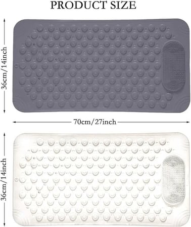 Sea Home 1 Adet Vantuzlu Banyo ve Duş Kaydırmazı Duşa Kabin Küvet İçi Vantuzlu Banyo Paspası BEYAZ RENK 36 X 69,5 cm