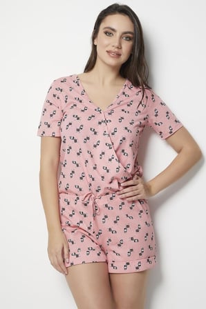 DoReMi Kadın Somon Zebra Baskılı Tulum Gecelik Yeni Sezon (1 Adet Ekonomik),Somon S/M
