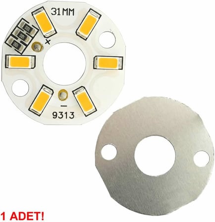 5730 5V 3W 31mm Sarı Led Modül Aluminyum Pcb 6 Led Lamba Aydınlatma Işık