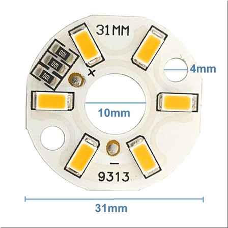5730 5V 3W 31mm Sarı Led Modül Aluminyum Pcb 6 Led Lamba Aydınlatma Işık