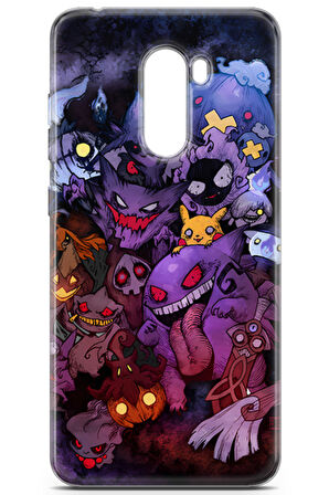 Xiaomi Pocophone F1 uyumlu Pokemon 17 UV Kapak Pokemon Hayaletler