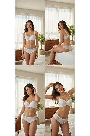 Sütyen Külot İç Çamaşır Takım Dolgusuz Göğüs Destekli Şık Gece Ayarlanır Askılı Takım