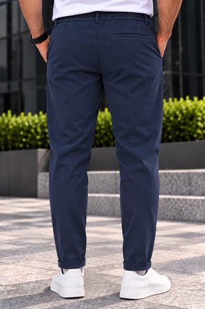 Erkek Battal Beden Diagonal Kumaş Jogger Pantolon