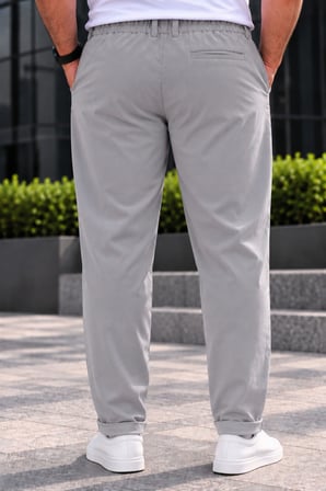 Erkek Battal Beden Diagonal Kumaş Jogger Pantolon