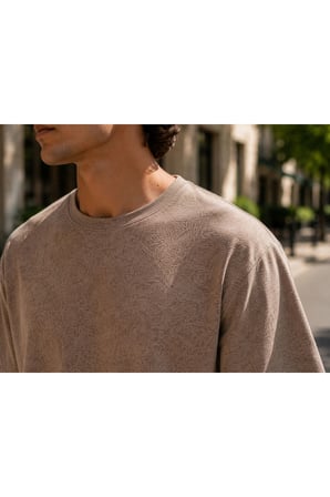 Erkek Yıkamalı Desenli Şortlu Takım – Oversize Tişört ve Lastikli Şort