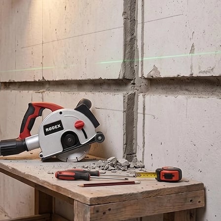 Rodex Duvar Kanal Açma Makinesi 125MM 4500RPM 1700W LAZERLİ Rdx1396