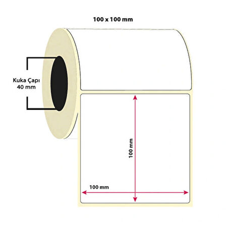 Taroks Termal Rulo Etiket 100 x 100 mm 500 Adet