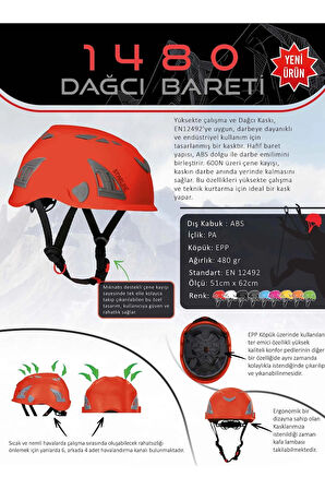 Starline 1480 Yüksekte Çalışma ve Dağcı Bareti (stok sorunuz)