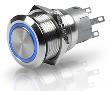 Hella Marine paslanmaz çelik, ledli switch Anlık Mavi 24V