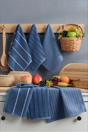 6 lı El Yüz Mutfak Havlusu Seti Sophia 30 X 50 Cm (Antrasit)