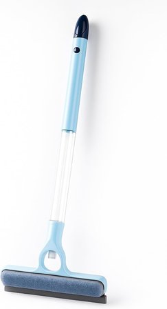 4 in 1 Spreyli Cam Temizleyici Çekçek ve Fırça Aparatı Su Hazneli Pratik Camsil Çok Fonksiyonlu Pencere Banyo Ayna Temizlik Aracı
