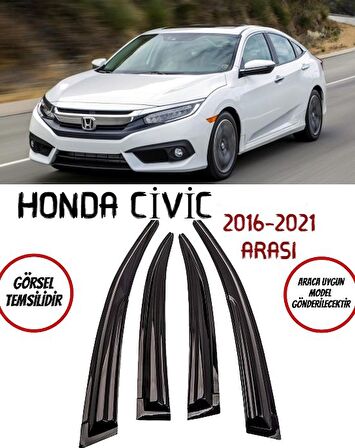 Honda Civic Cam Rüzgarlığı 4-lü 2016-2021 Arası Takım