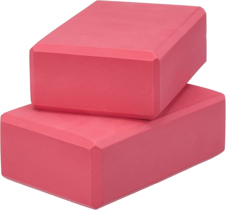 Delta Çiftli Yoga Blok - 2 Adet Yoga Block - Eva Yoga Bloğu Seti,Fuşya