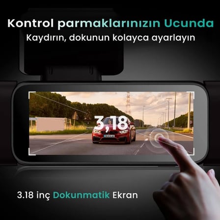 Botslab Ses Kontrolü,4 Kanallı 3,18 inç Dokunmatik Ekran, 2160P + 1080P + 1080P Ön ve Arka İç Döngü Kaydı, 5,8 GHz WiFi, GPS, Gece Görüşü, WDR, Park Modu ile 4K Araç Kamerası 128 Gb Hafıza Kartlı