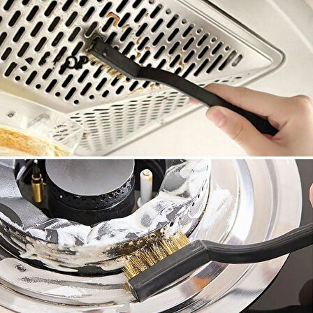 caselka®  3 lü Detaylı Temizlik Bakır,Demir ve Sert Plastik Tel Fırça
