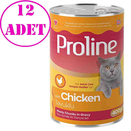 Proline Tavuklu Kedi Konserve Maması 400 Gr 12 AD