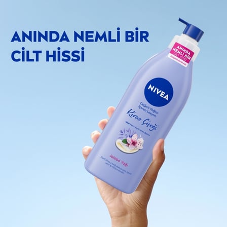 NIVEA Değerli Yağlar İçeren Vücut Losyonu Kiraz Çiçeği ve Jojoba Yağı, 400 ml,Tüm Ciltler,48 Saat Nemlendirici, Hızlı Emilir
