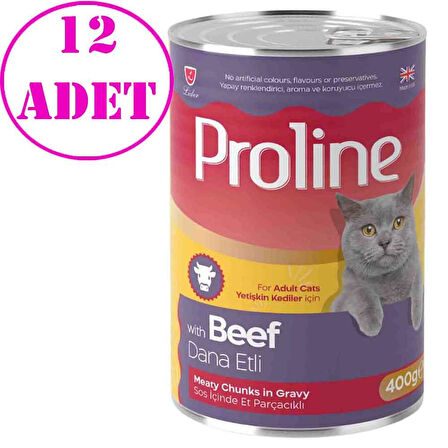 Proline Kedi Konserve Maması Biftekli 400 Gr 12 AD