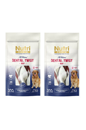 Nutri Canin Dental Twist Sığır Etli M-L Irk İçin Köpek Ödülü 120 Gr. X 2 Adet