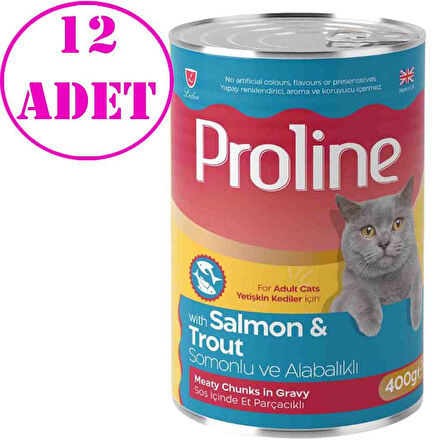 Proline Kedi Konserve Maması Somonlu ve Alabalıklı 400 Gr 12 AD