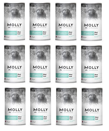 Molly Kuzu Etli ve Pirinçli Ezme Yavru Köpek Konservesi 400 Gr X 12 Adet