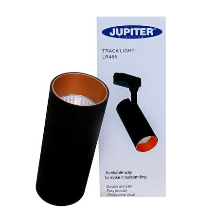 Jüpiter Siyah ve Altın Monofaze Soketli LED Ray Spot 3000K 860LM LR465SA