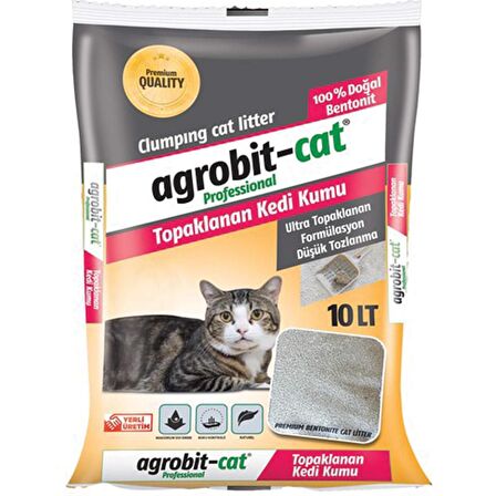 Agrobit Cat Doğal Bentonit Kokusuz Kedi Kumu 10 lt