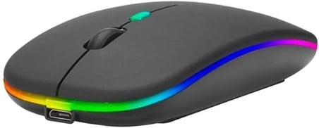2, 4Ghz Bluetooth Wireless Kablosuz Sessiz Mouse Siyah Işıklı