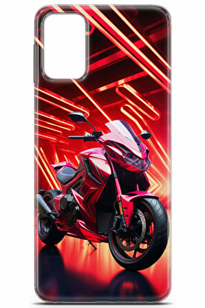 Samsung Galaxy M31S uyumlu Otomoto 26 HD Tasarım Kırmızı Alev Motor