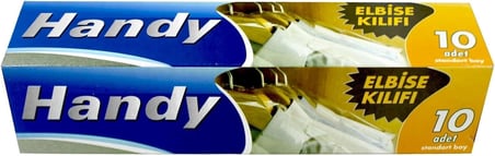 Handy Vakumsuz Şeffaf Giyisi Elbise Ceket Mont Askı Kılıfı Poşeti Torbası - 10 Adetlik 1 Kutu
