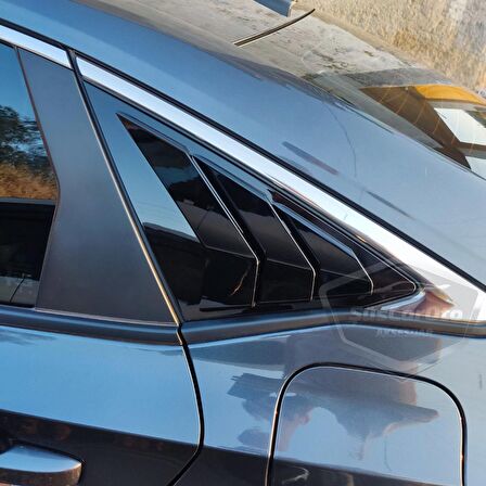 Honda Civic Fe1 2022 Sonrası Uyumlu Kelebek Cam Izgarası Kelebek Cam Vizörü Havalandırma Sağ Sol Takım Parlak Siyah
