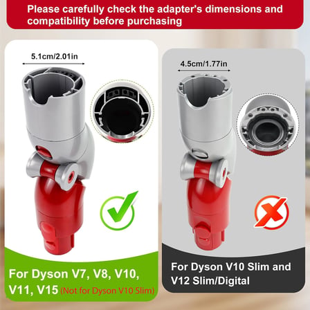 Hızlı çıkarma adaptörü, düşük menzil için esnek adaptör, 970790-01 Dyson elektrikli süpürge V7, V8, V10, V11, V15 için