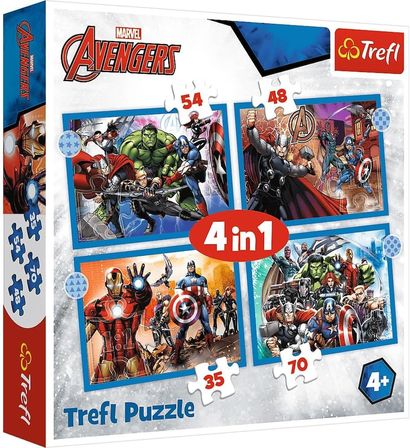 Puzzles - "4'ü 1 Arada" - Cesur Yenilmezler/Disney Marvel Yenilmezler