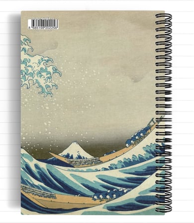 Katsushika Hokusai/The Great Wave off Kanagawa,1829 | Spiralli Defter 25 | A5 | Çizgili | 100 Sayfa | Okul (Düz)