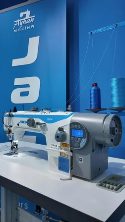 JACK 2060G FULL OTOMATİK ÇİFT PAPUÇ DİKİŞ MAKİNASI 3'LÜ TRANSPORRT SİSTEMLİ (ORTA AYAK YÜKSEKLİK AYARLI, 9MM)
