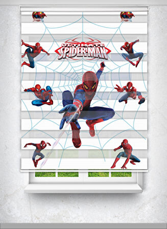 Örümcek Adam Baskılı Zebra Perde - Çocuk Odası Perdesi - Dijital Baskılı Zebra Stor Perde