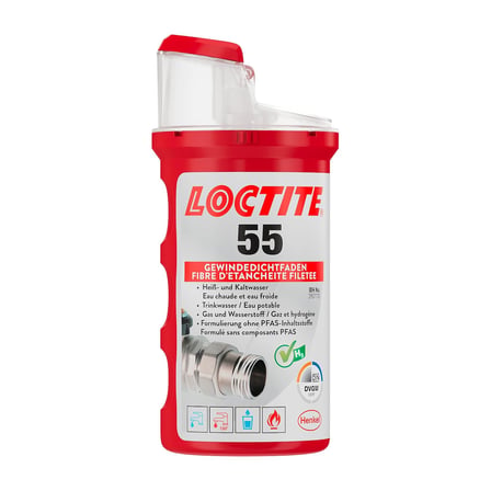 LOCTITE 55, hızlı sızdırmazlık için dişli conta, boru dişleri ve bağlantı parçaları için dişli contası, metal ve plastik dişler için, 1 x 160 m