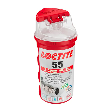 LOCTITE 55, hızlı sızdırmazlık için dişli conta, boru dişleri ve bağlantı parçaları için dişli contası, metal ve plastik dişler için, 1 x 160 m