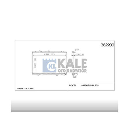 RADYATÖR SU L-200 99-05 4x2 26mm M-T BRAZING