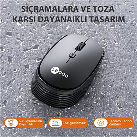 LENOVO LECOO USB OPTİK KABLOSUZ MOUSE GRİ WS202-G