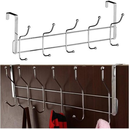 12'L Metal Kapı Arkası Askı, Amerikan Kapı Arkası Askılık, Banyo, Mutfak, Yatak Odası İçin Krom Askı (2 Adet)