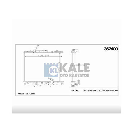 RADYATÖR SU L-200 01-06 PAJERO SPORT M-T BRAZING