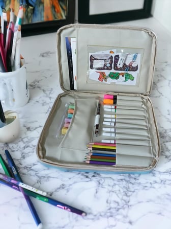 Resim Çantası Kalemlikli Defter Boya Malzemeleri Aktivite Çantası Unisex Kırtasiye Çantası