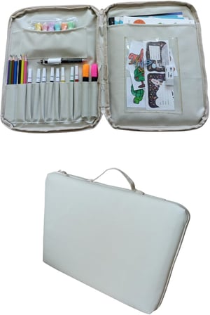 Resim Çantası Kalemlikli Defter Boya Malzemeleri Aktivite Çantası Unisex Kırtasiye Çantası