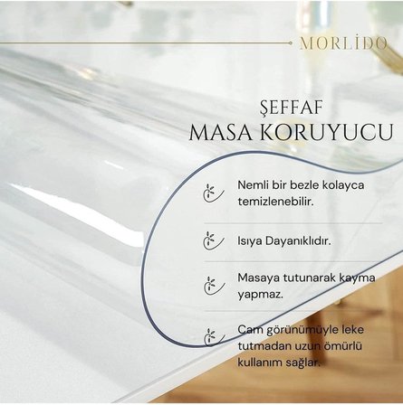 Şeffaf Kalın Masa Örtüsü Koruyucusu Tüm Ebatları
