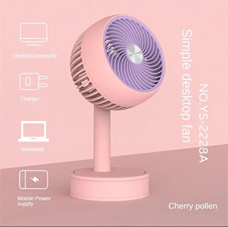 Masaüstü Mini Usb Fan 3 Kademeli Taşınabilir Soğutucu Şarjlı Vantilatör