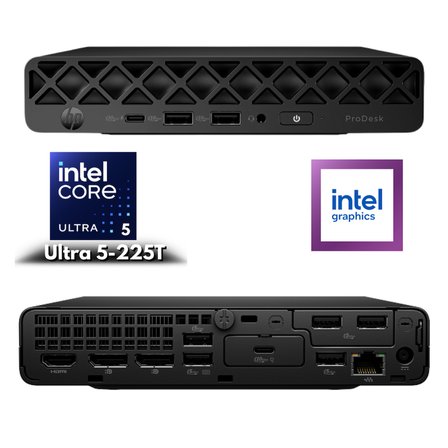 HP ProDesk 4 Mini G1i Ultra 5-225T 48 -GBDDR5 1 TBSSD Intel Graphics Mini PC Windows 11 Home BY6X8ETHMF34