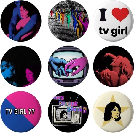 9 Adet Tv Girl Rozeti 44 Mm