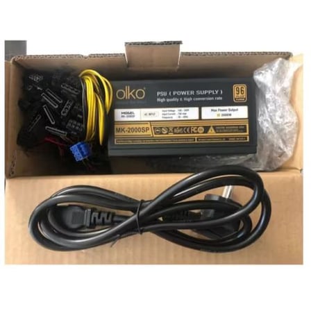OLKO MK-2000SP 2000W 96+ PLATINUM 16XPCIe (6+2Pin) MINING ÇOKLU POWER SUPPLY
